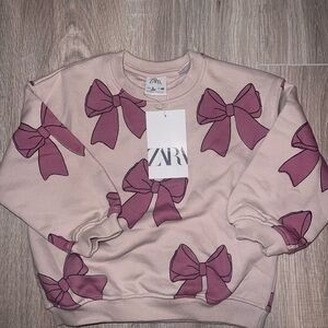 Zara Pink Bow Sweatshirt